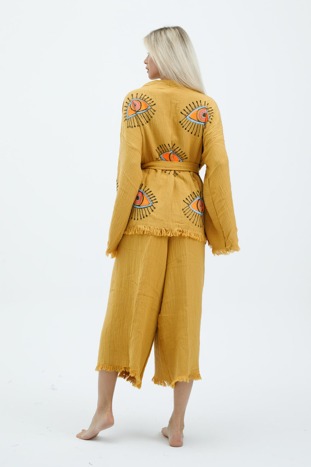 Golden Mystic Eye Kimono Set