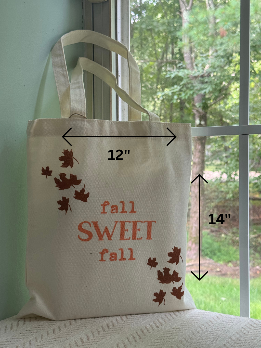 Custom Painted Autumn Leaf Canvas Bag