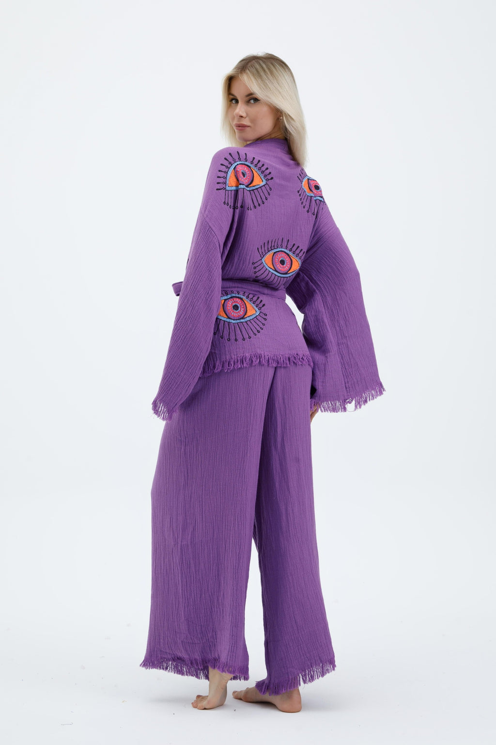 Lavender Mystical Eye Kimono Set