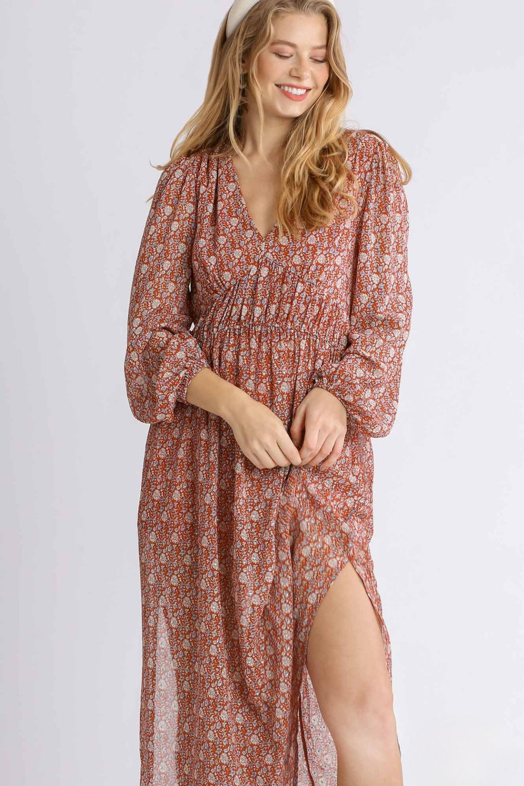 Autumn Bloom Boho Maxi Dress
