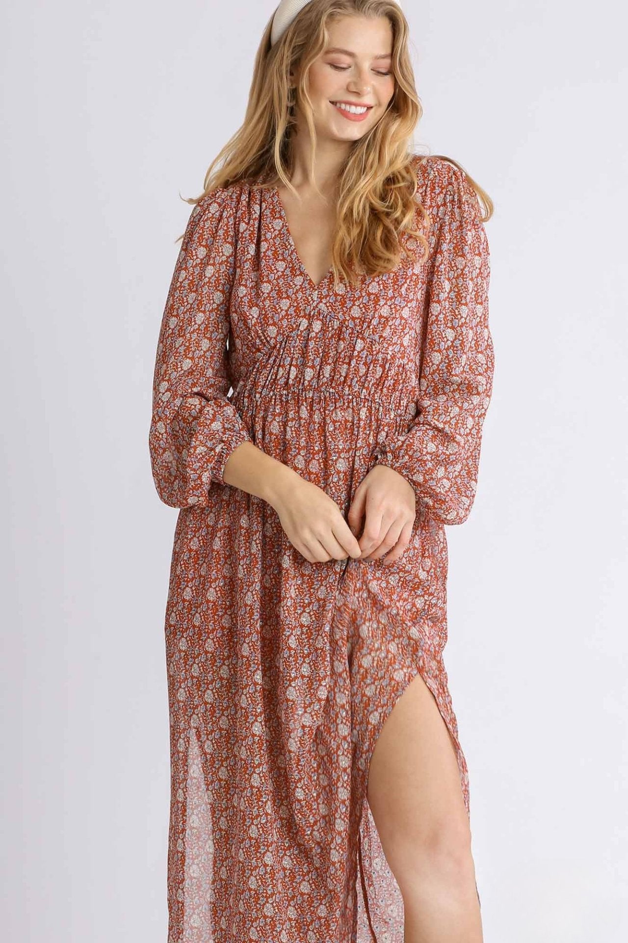 Autumn Bloom Boho Maxi Dress