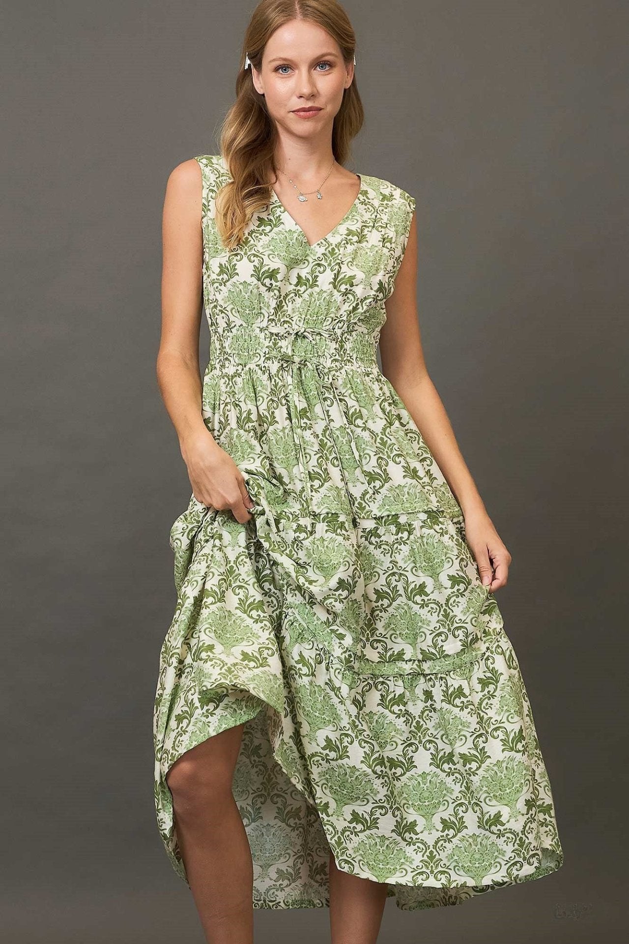 Abstract Print Midi Dress