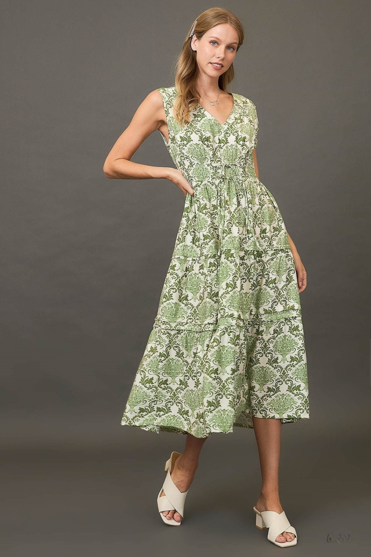 Abstract Print Midi Dress