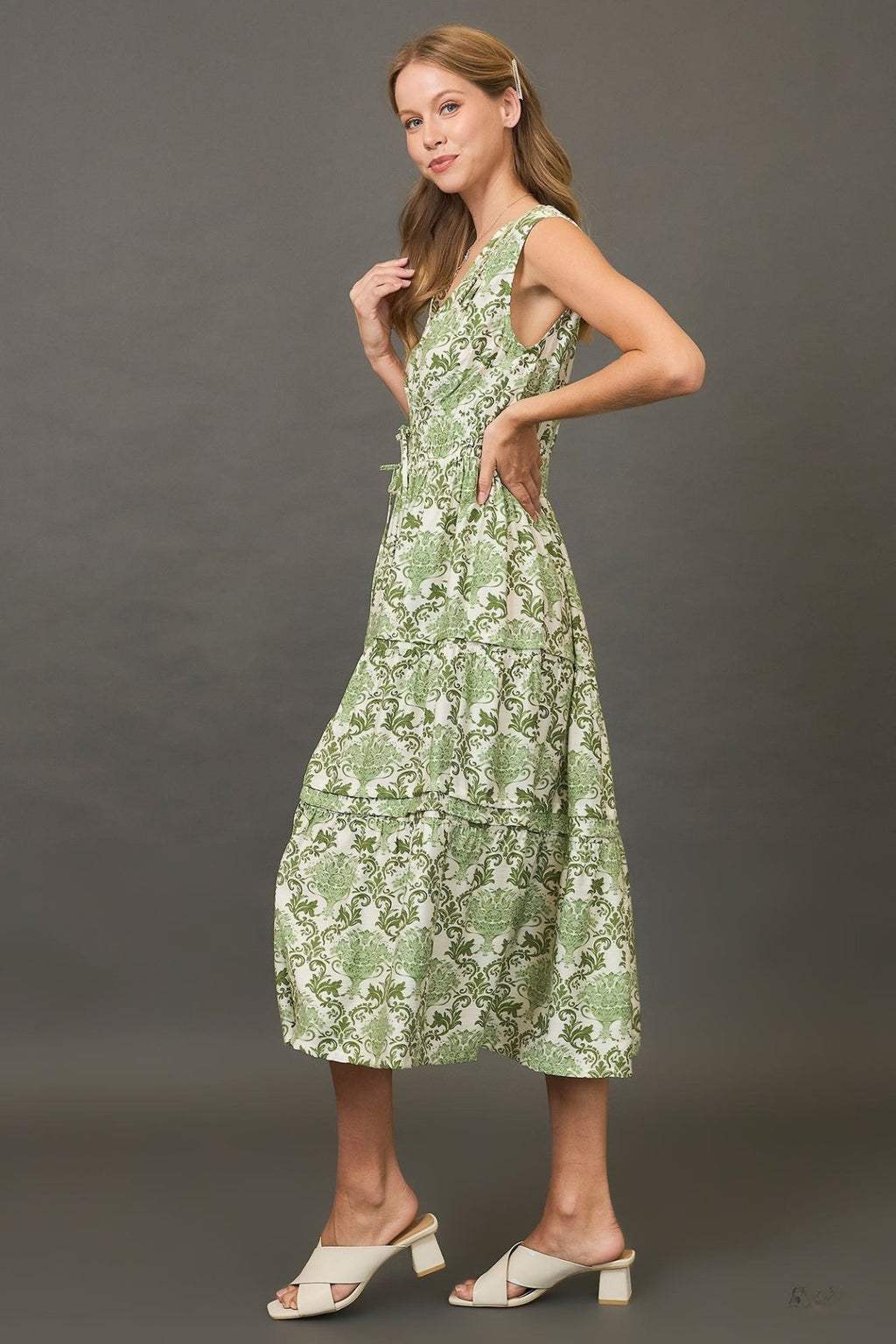 Abstract Print Midi Dress