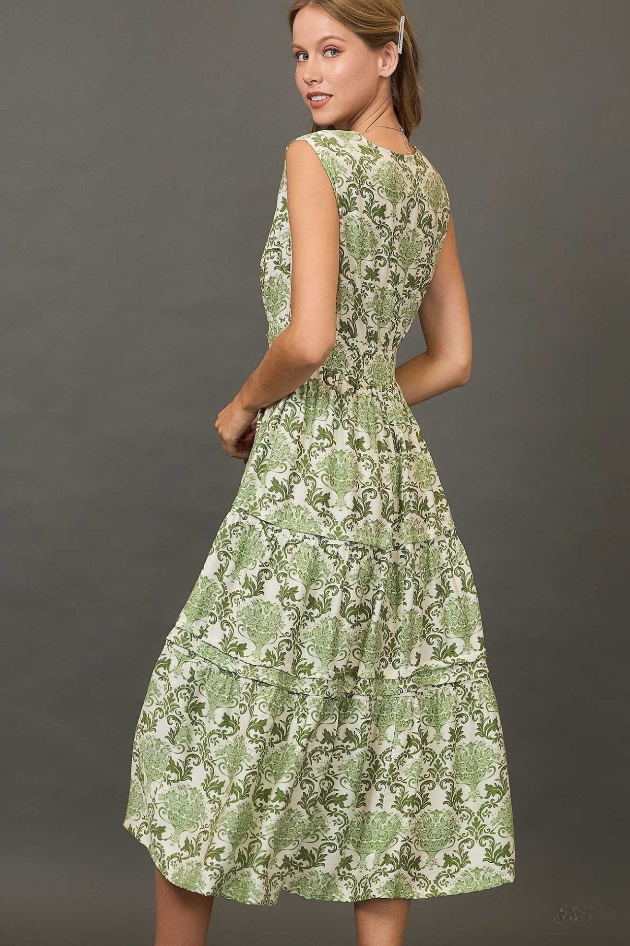 Abstract Print Midi Dress