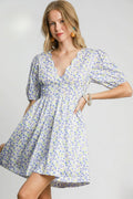 Floral Mini Dress with Back Tie