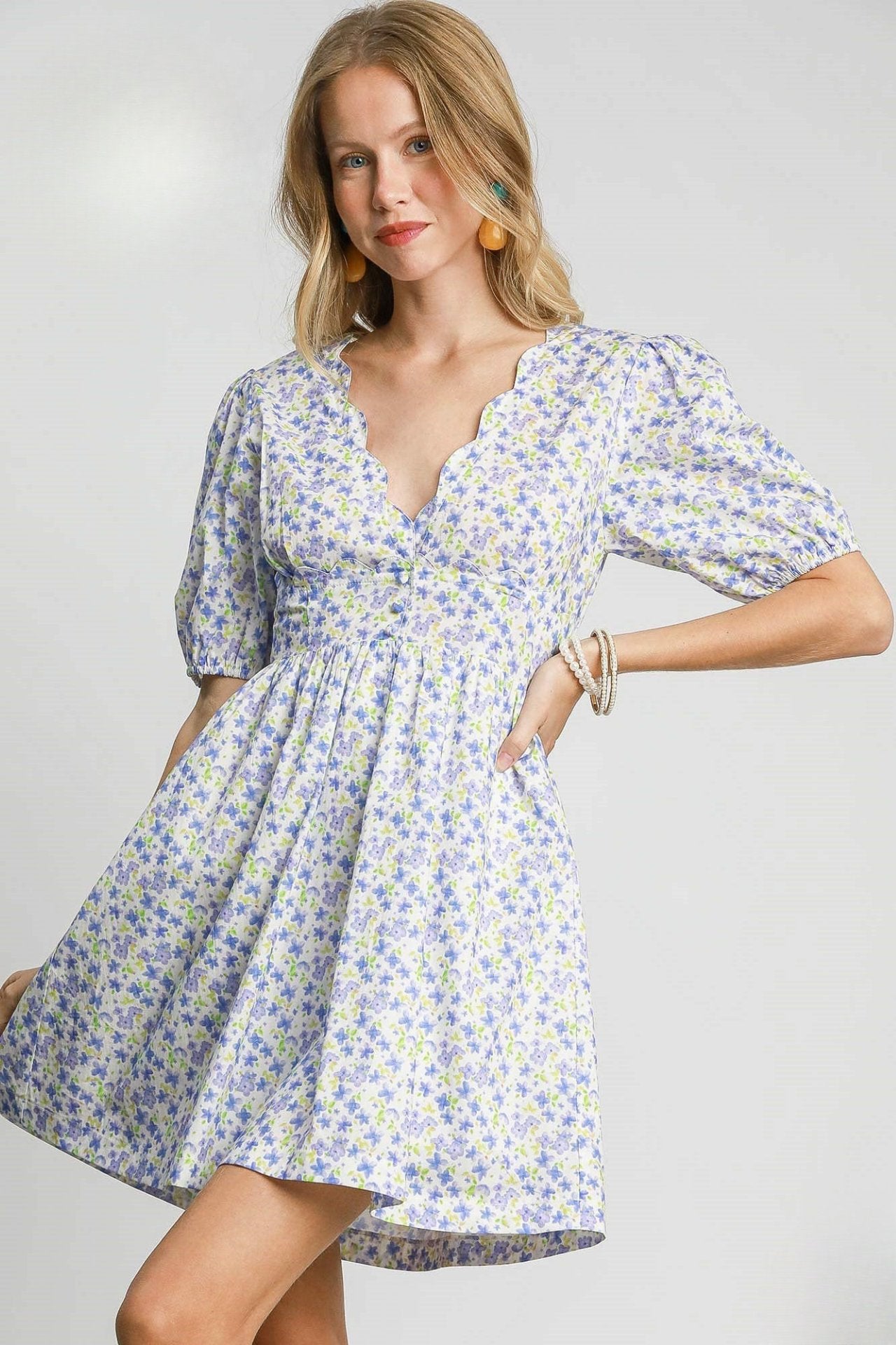 Floral Mini Dress with Back Tie