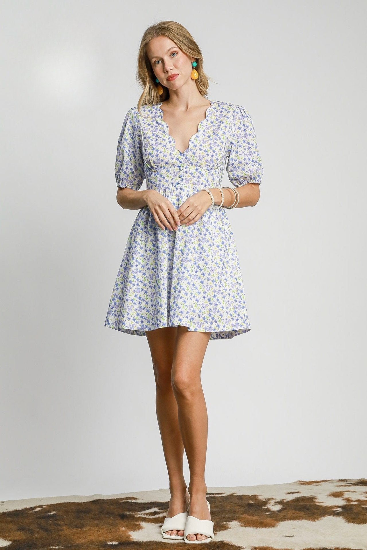 Floral Mini Dress with Back Tie