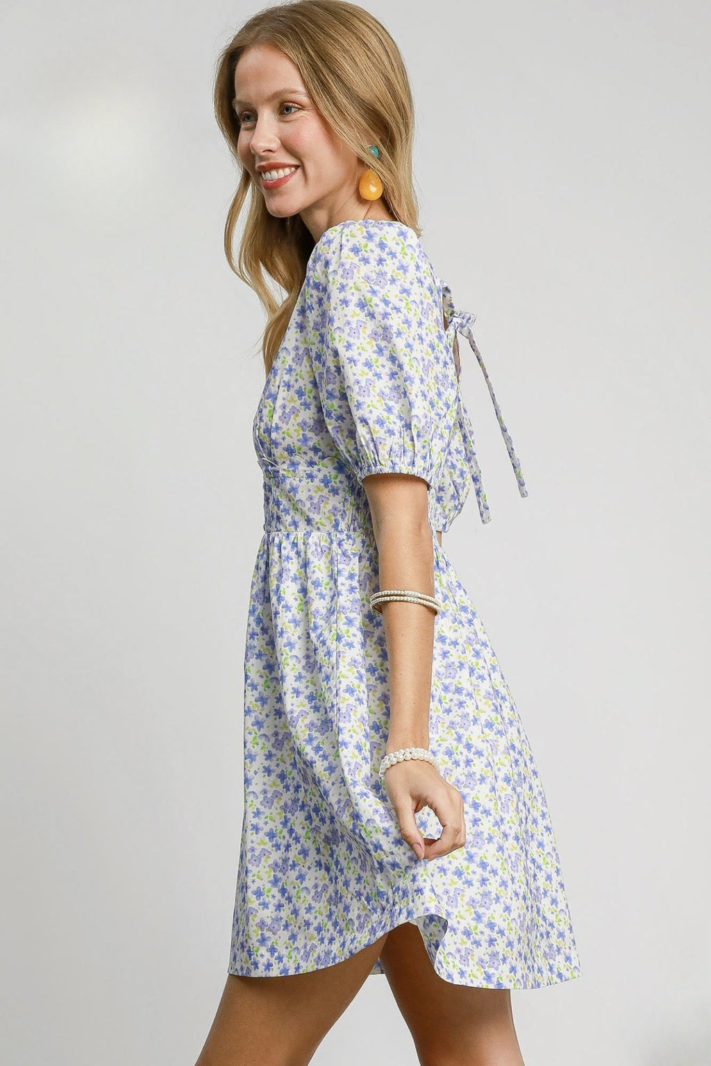 Floral Mini Dress with Back Tie