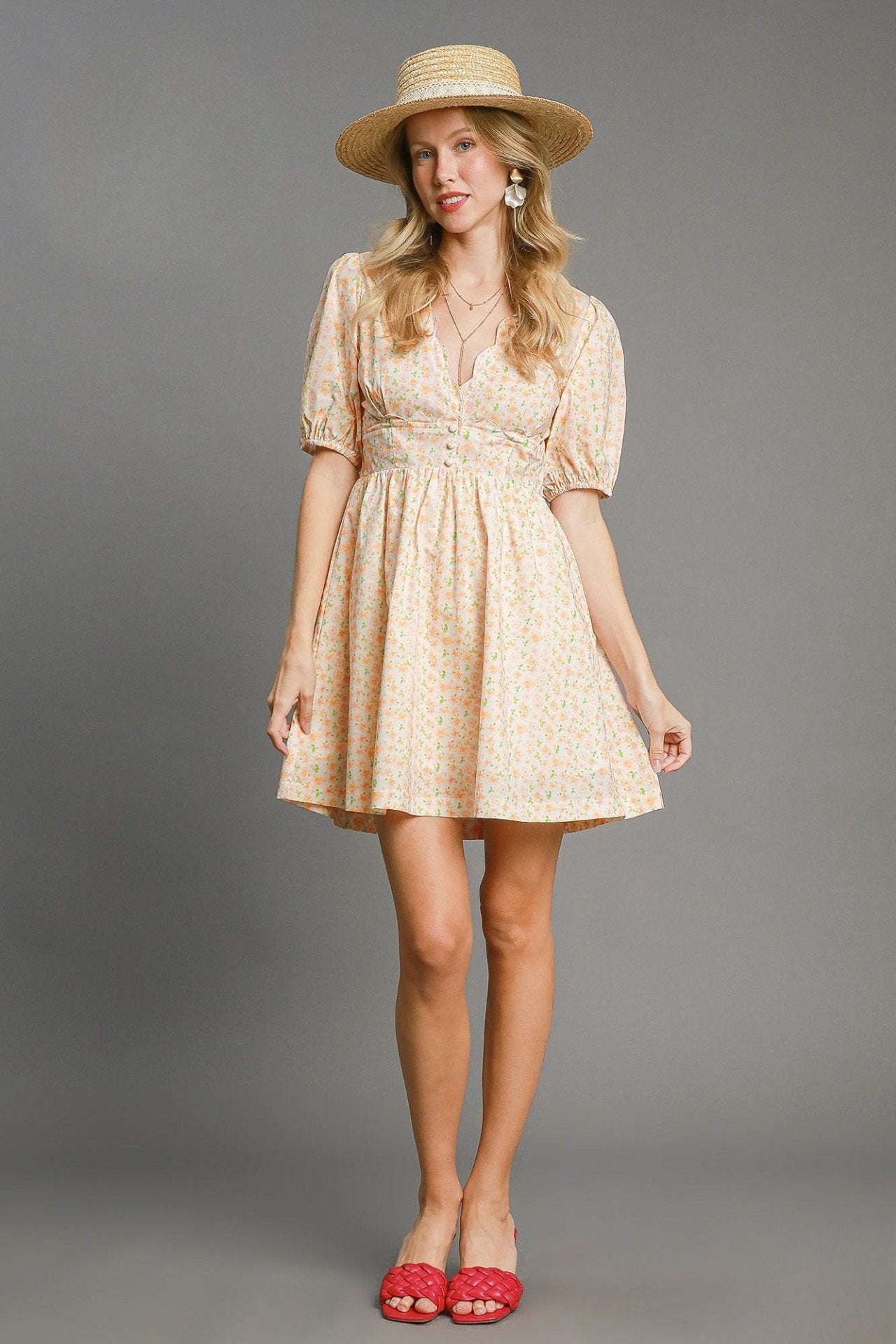 Floral Mini Dress with Back Tie