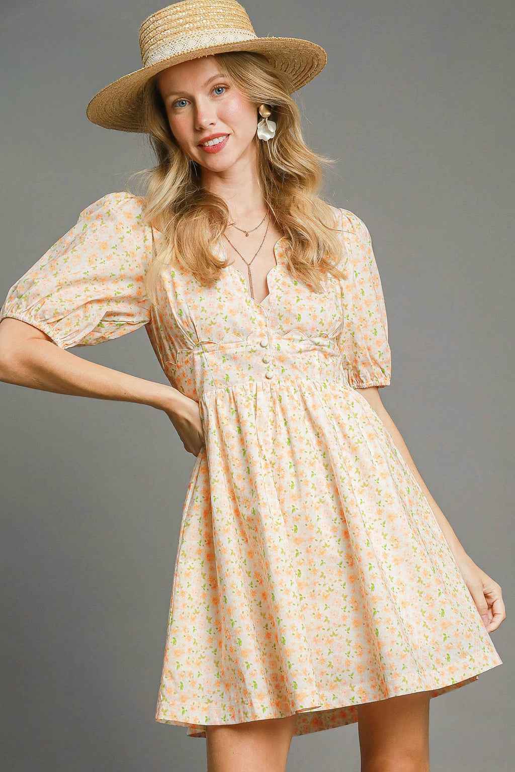 Floral Mini Dress with Back Tie