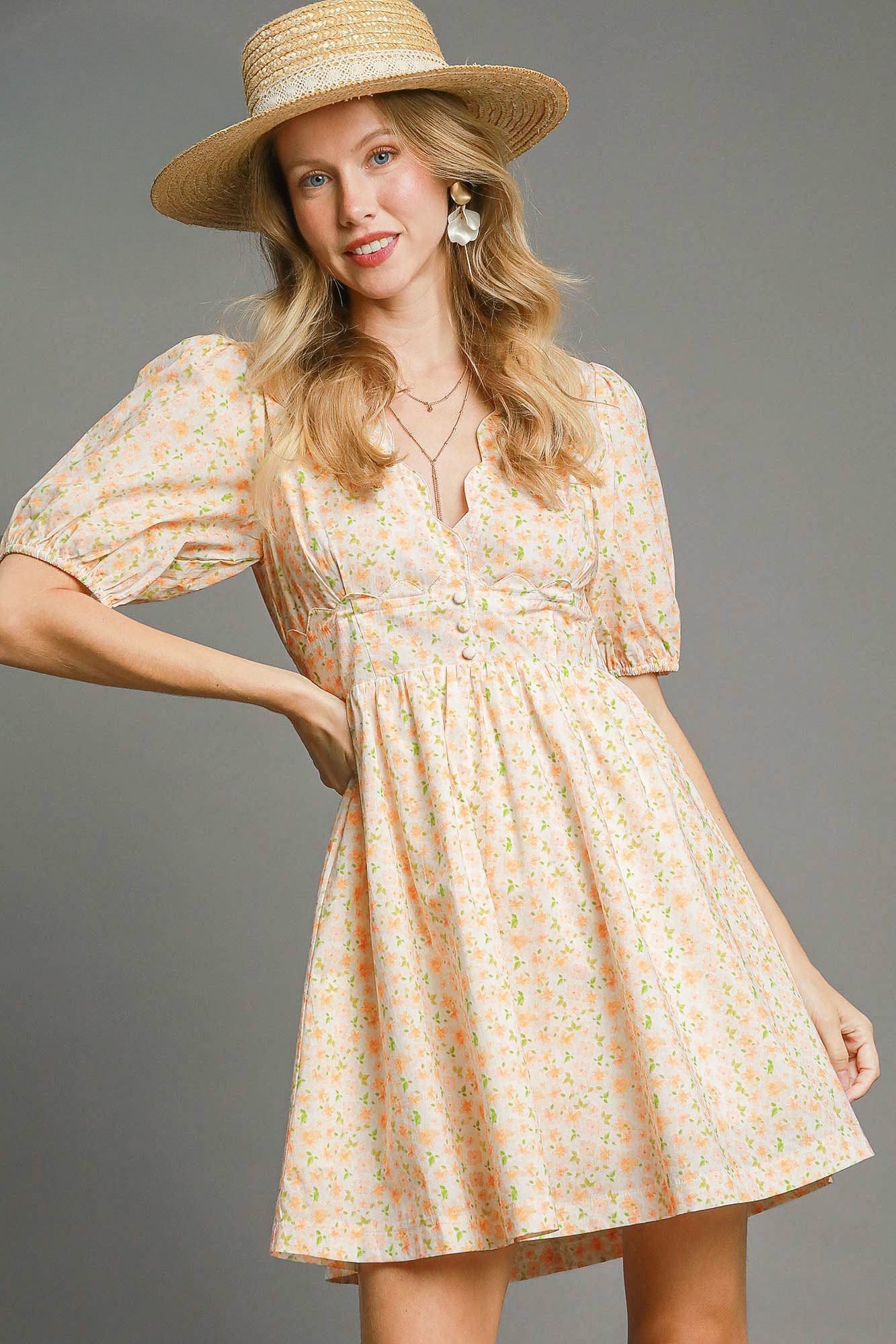 Floral Mini Dress with Back Tie