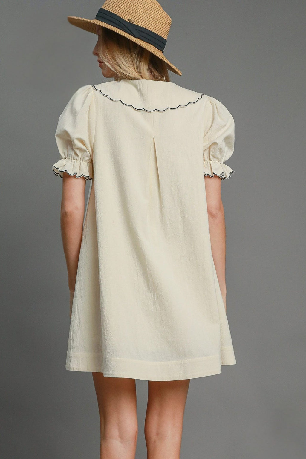 Embroidered Shirt Dress with Classic Collar