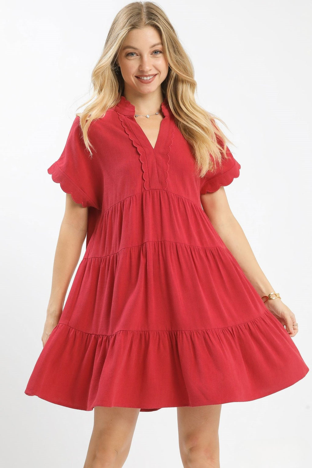 Raspberry Linen Mini Dress