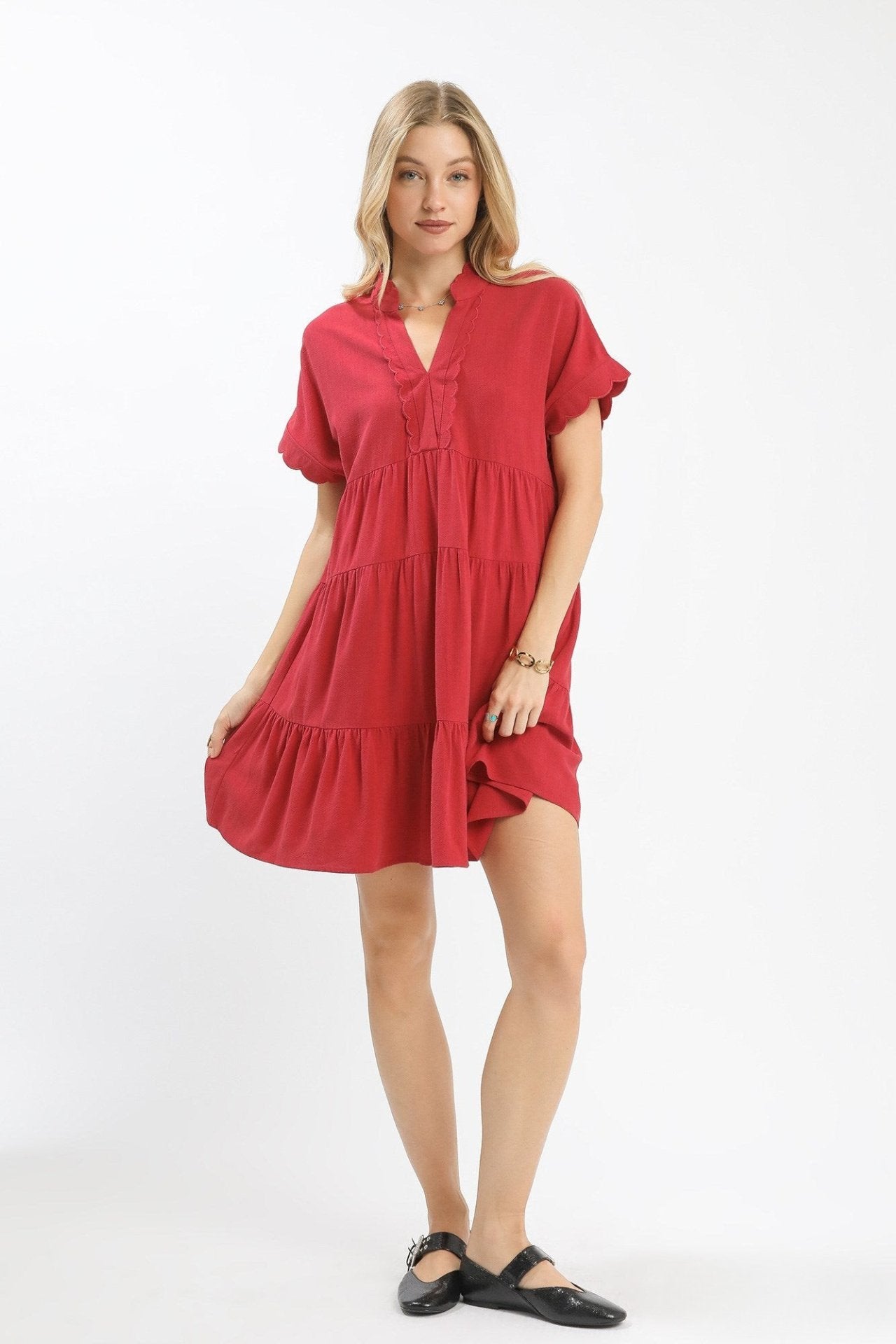 Raspberry Linen Mini Dress