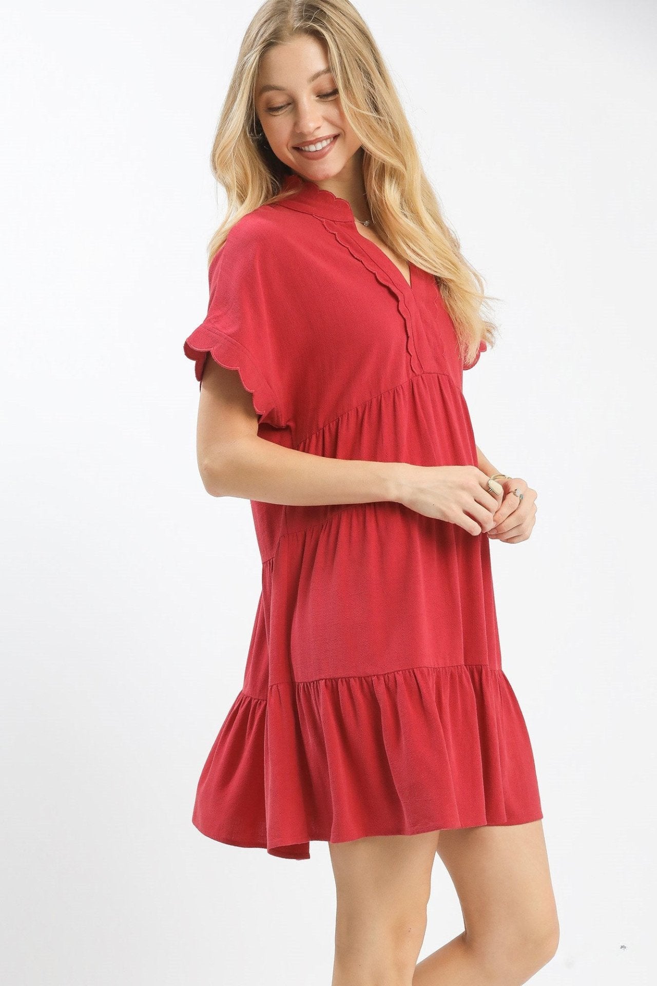 Raspberry Linen Mini Dress
