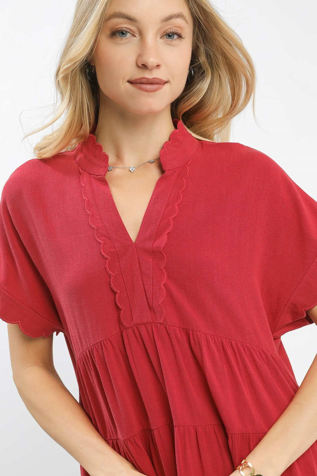 Raspberry Linen Mini Dress