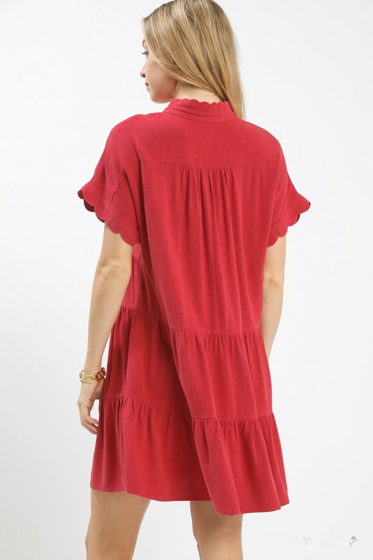 Raspberry Linen Mini Dress