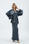 Charcoal Mystic Eye Kimono Set
