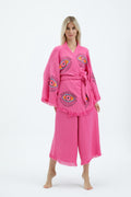 Fuchsia Mystic Eye Kimono Set