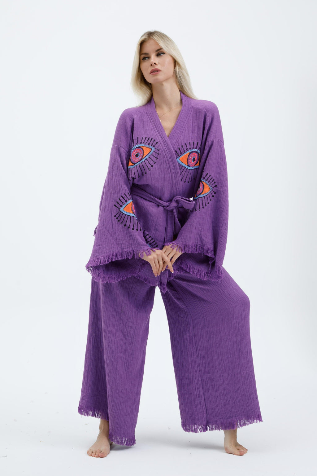 Lavender Mystical Eye Kimono Set