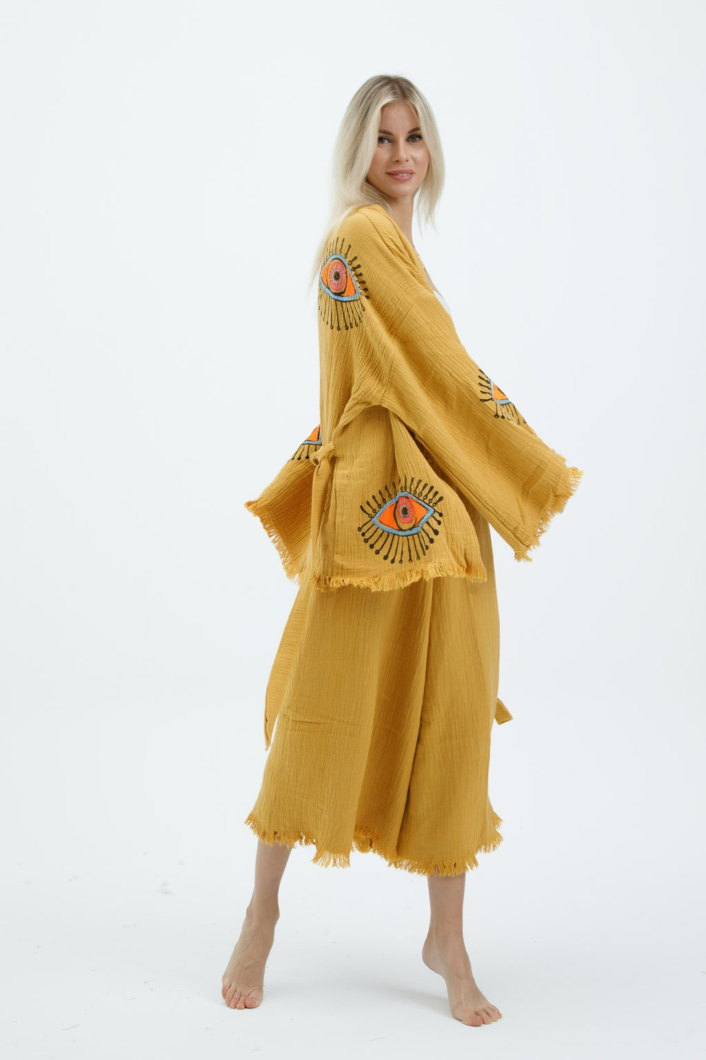 Golden Mystic Eye Kimono Set