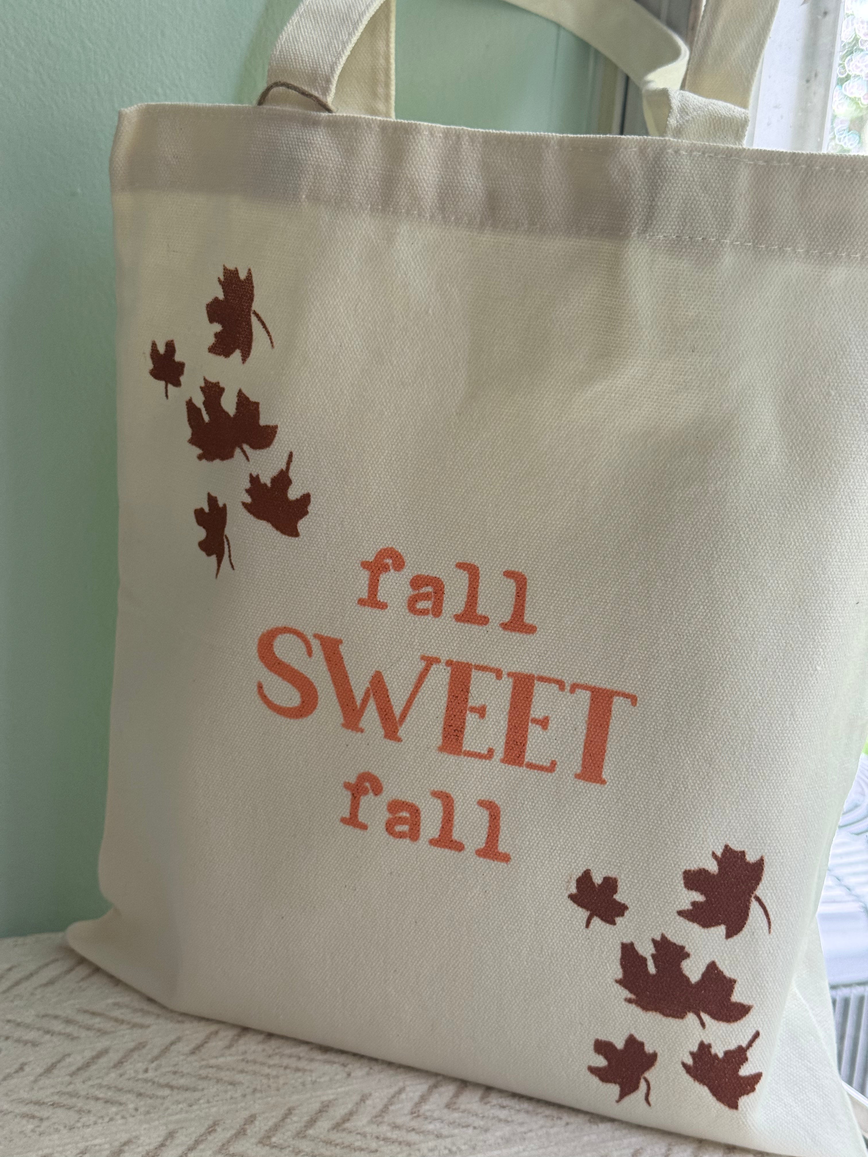 Custom Painted Autumn Leaf Canvas Bag