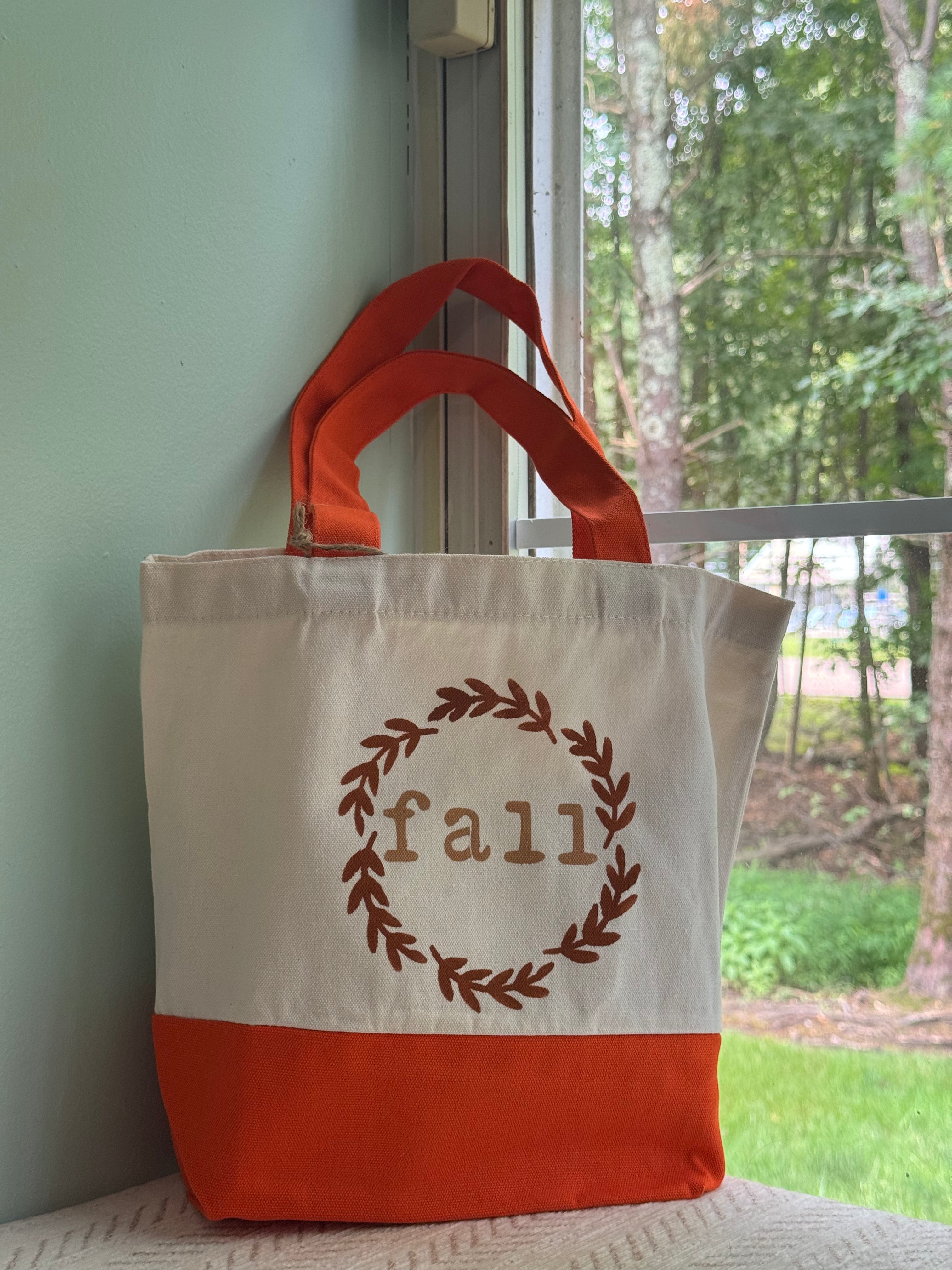 Hand-Painted Fall Tote Bag