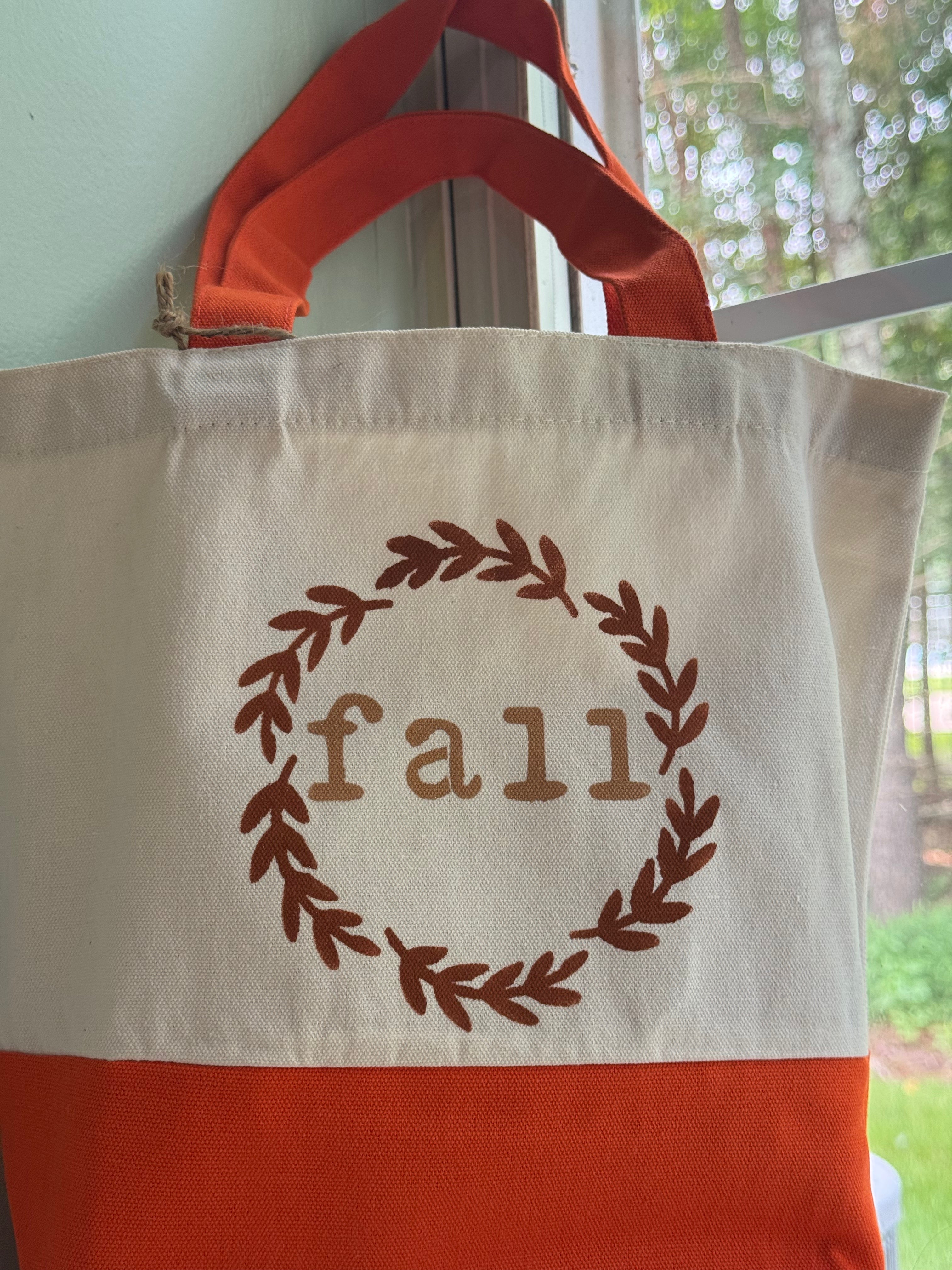 Hand-Painted Fall Tote Bag