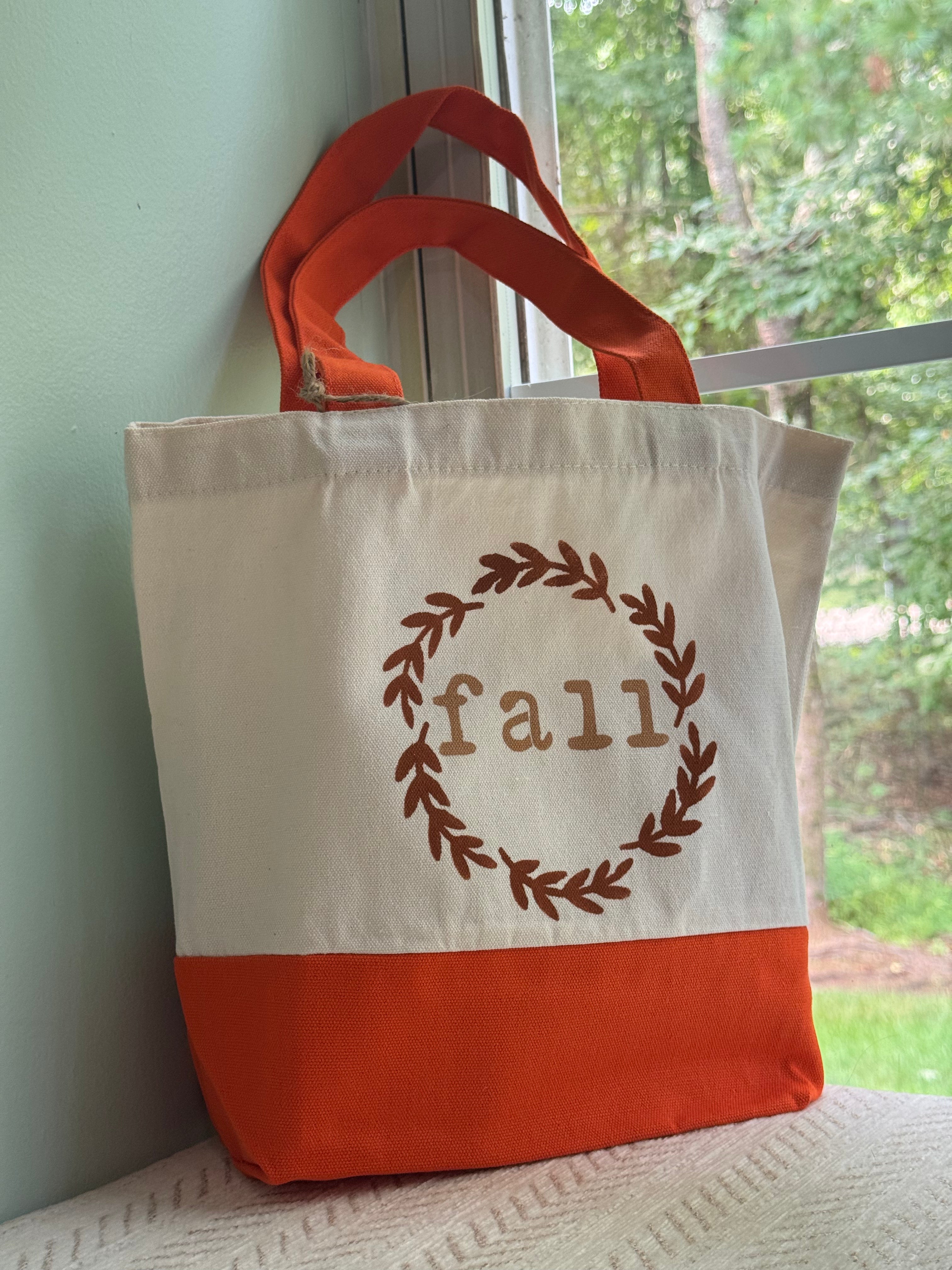 Hand-Painted Fall Tote Bag