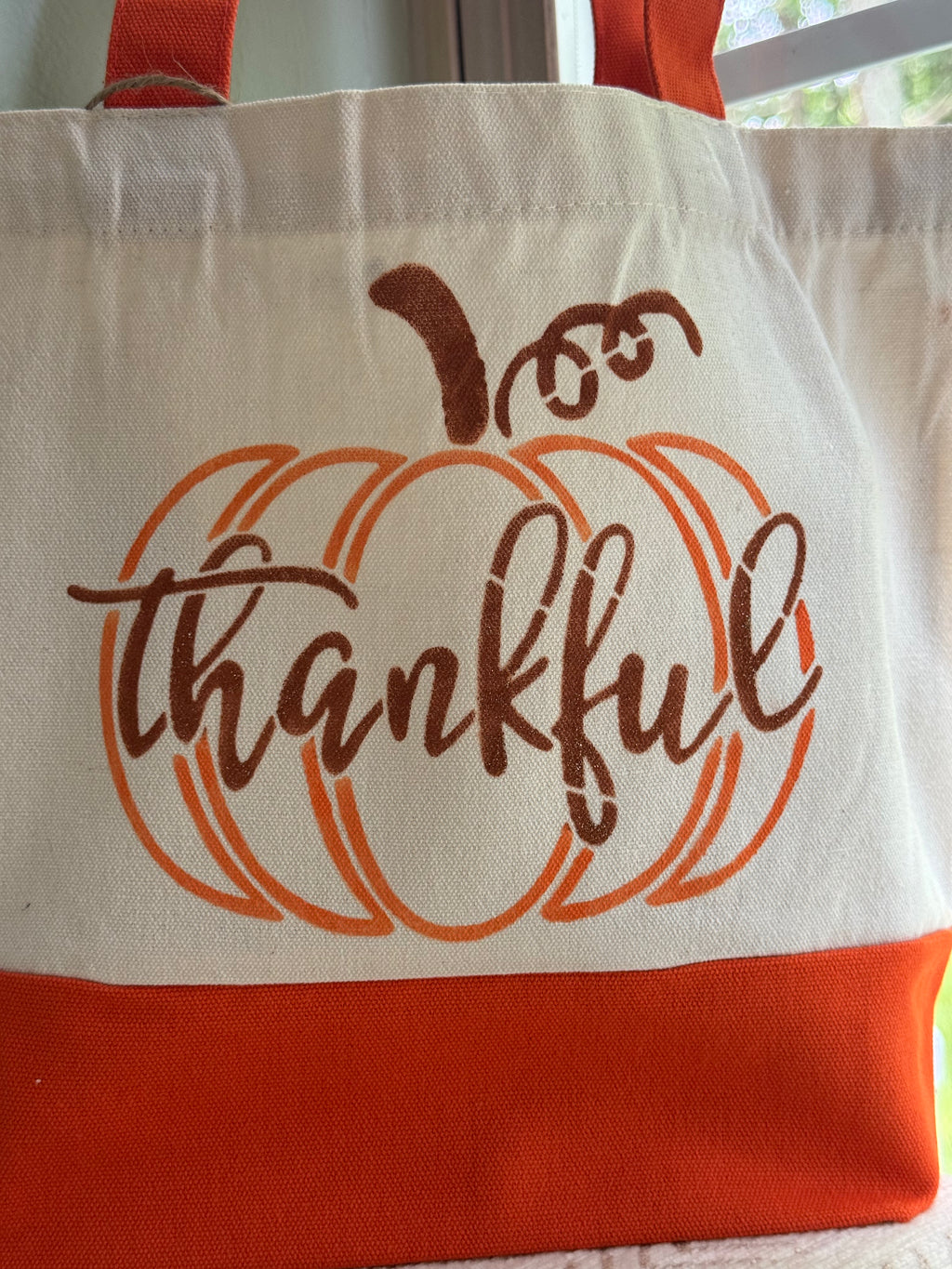 Thankful Pumpkin Canvas Tote Bag