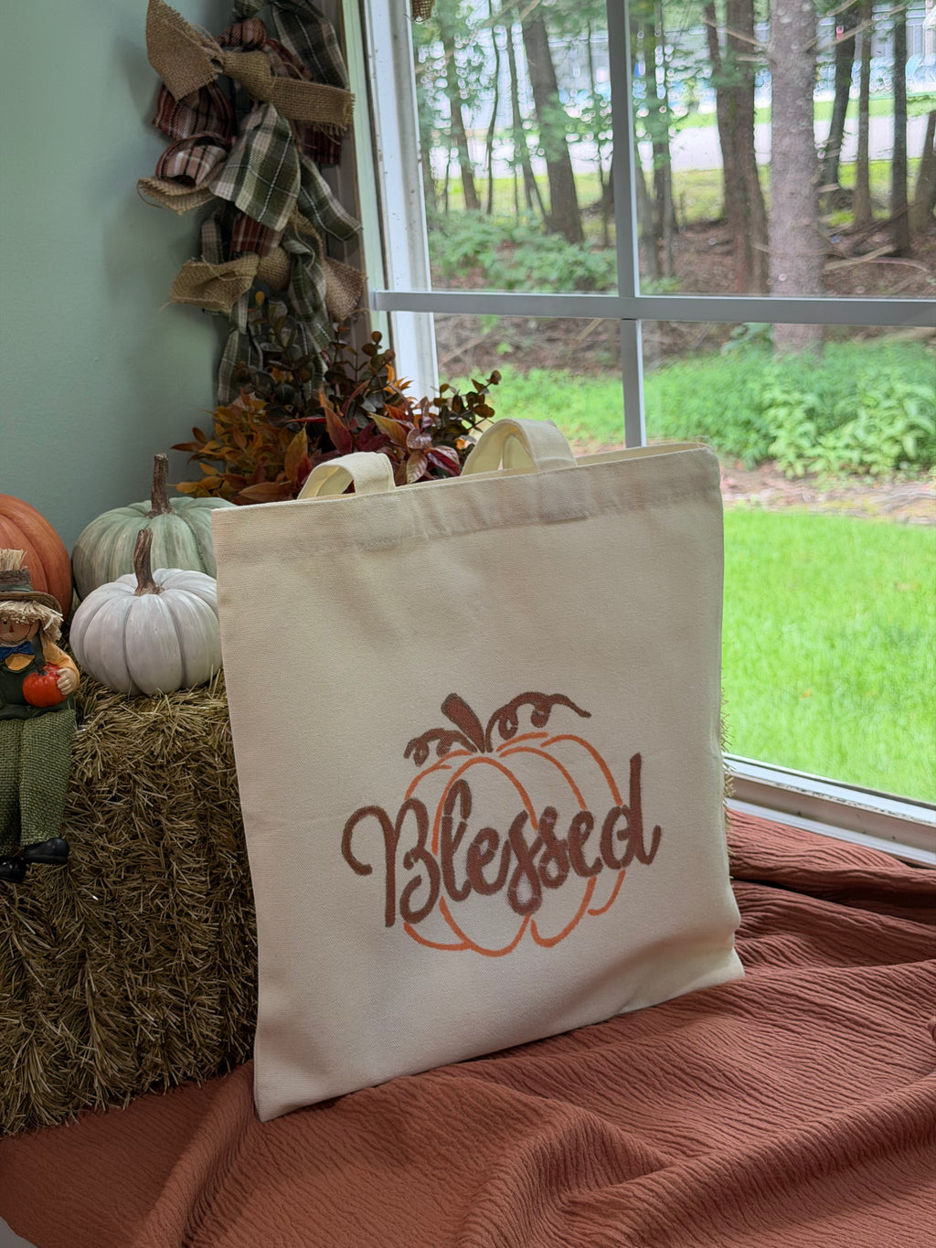 Blessed Pumpkin Canvas Tote Bag