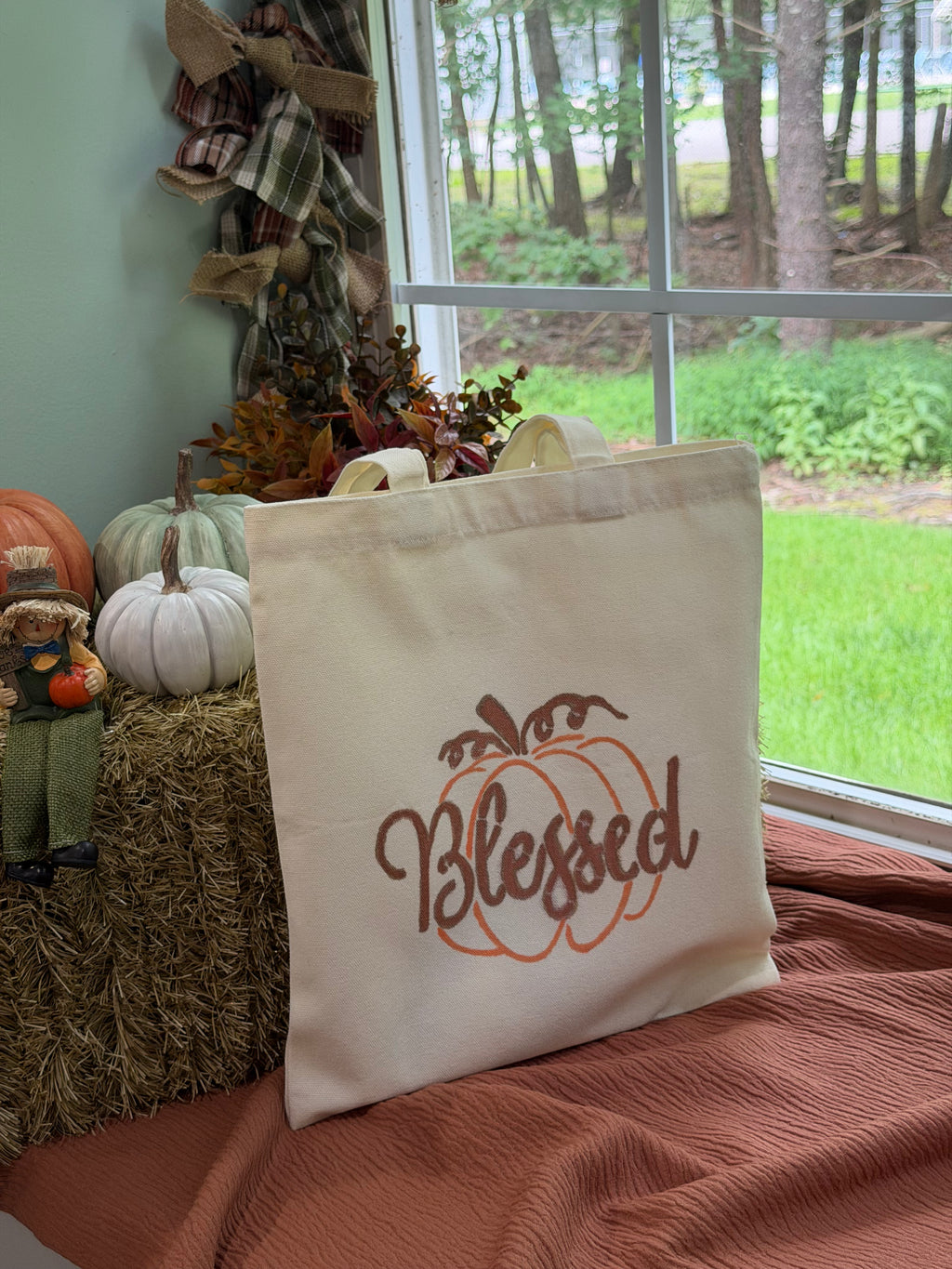 Blessed Pumpkin Canvas Tote Bag