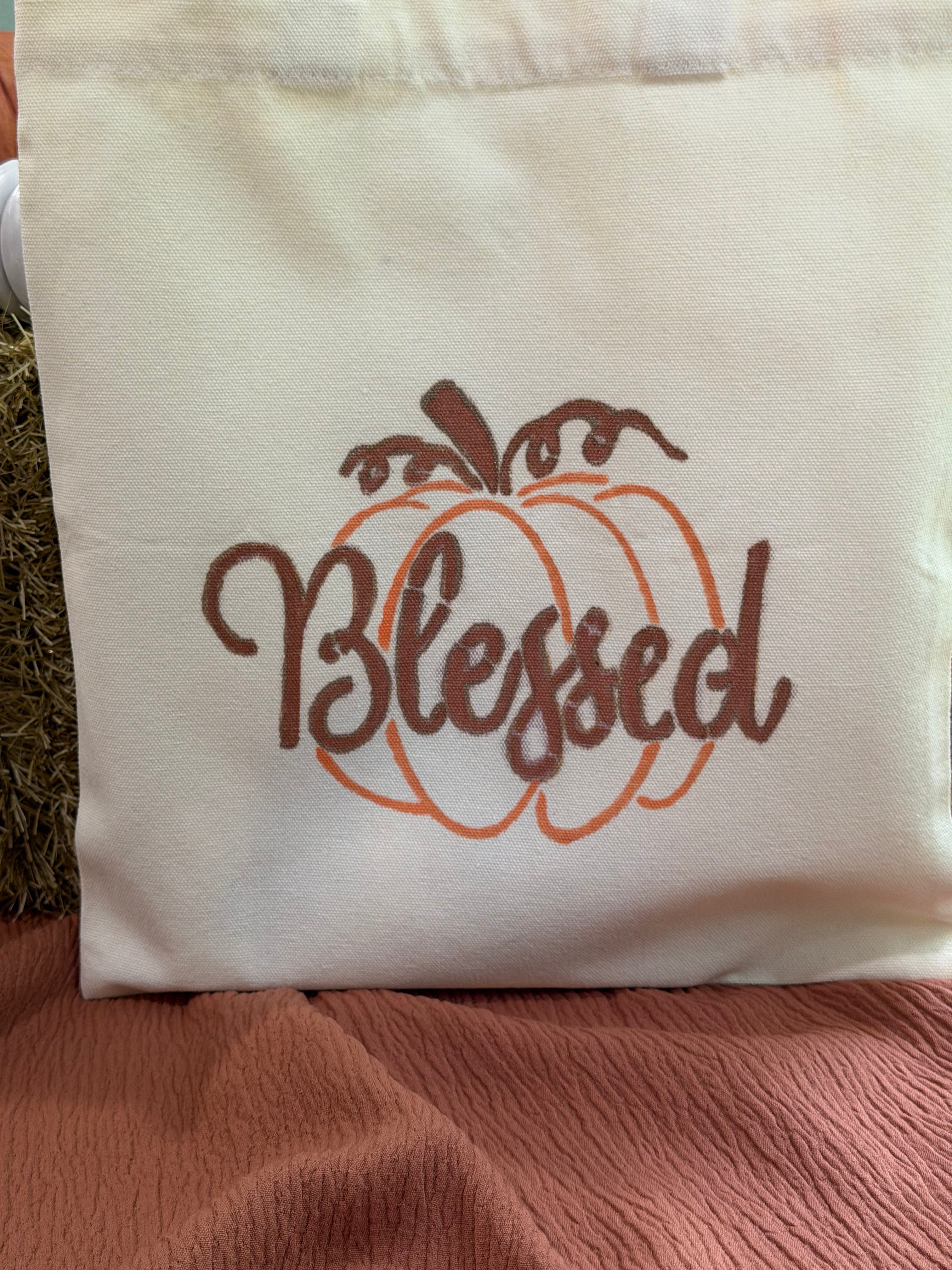 Blessed Pumpkin Canvas Tote Bag
