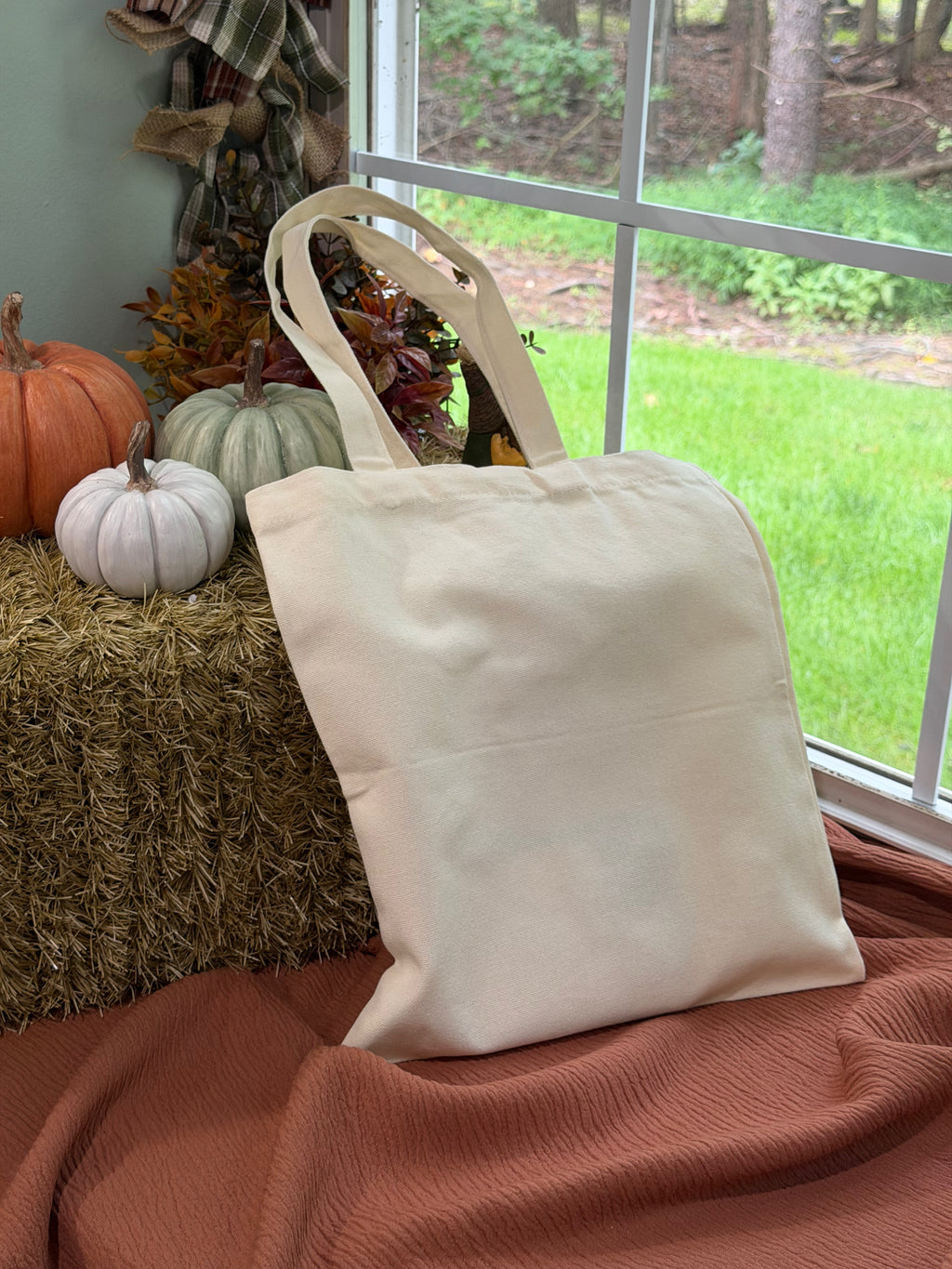 Happy Harvest Pumpkin Canvas Tote Bag