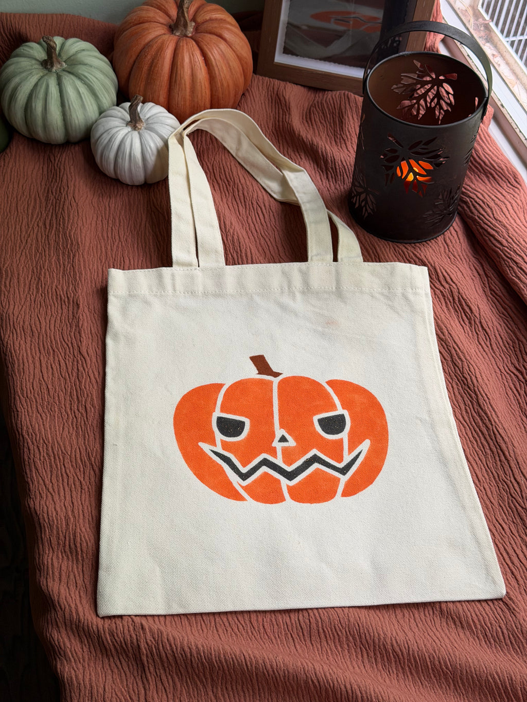 Halloween Jack-o'-Lantern Canvas Tote Bag