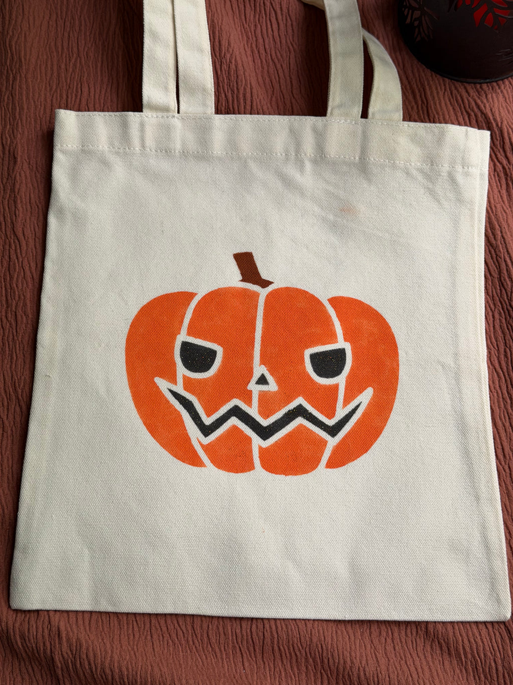 Halloween Jack-o'-Lantern Canvas Tote Bag