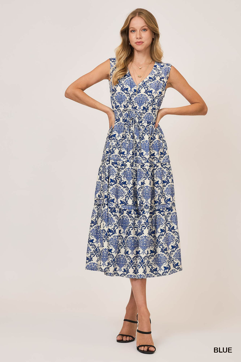 Abstract Print Midi Dress