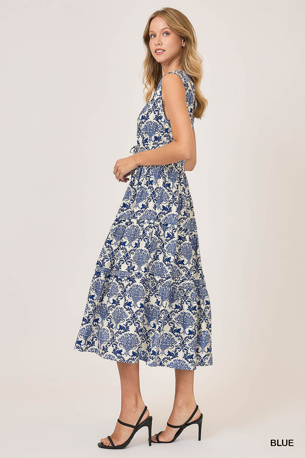 Abstract Print Midi Dress