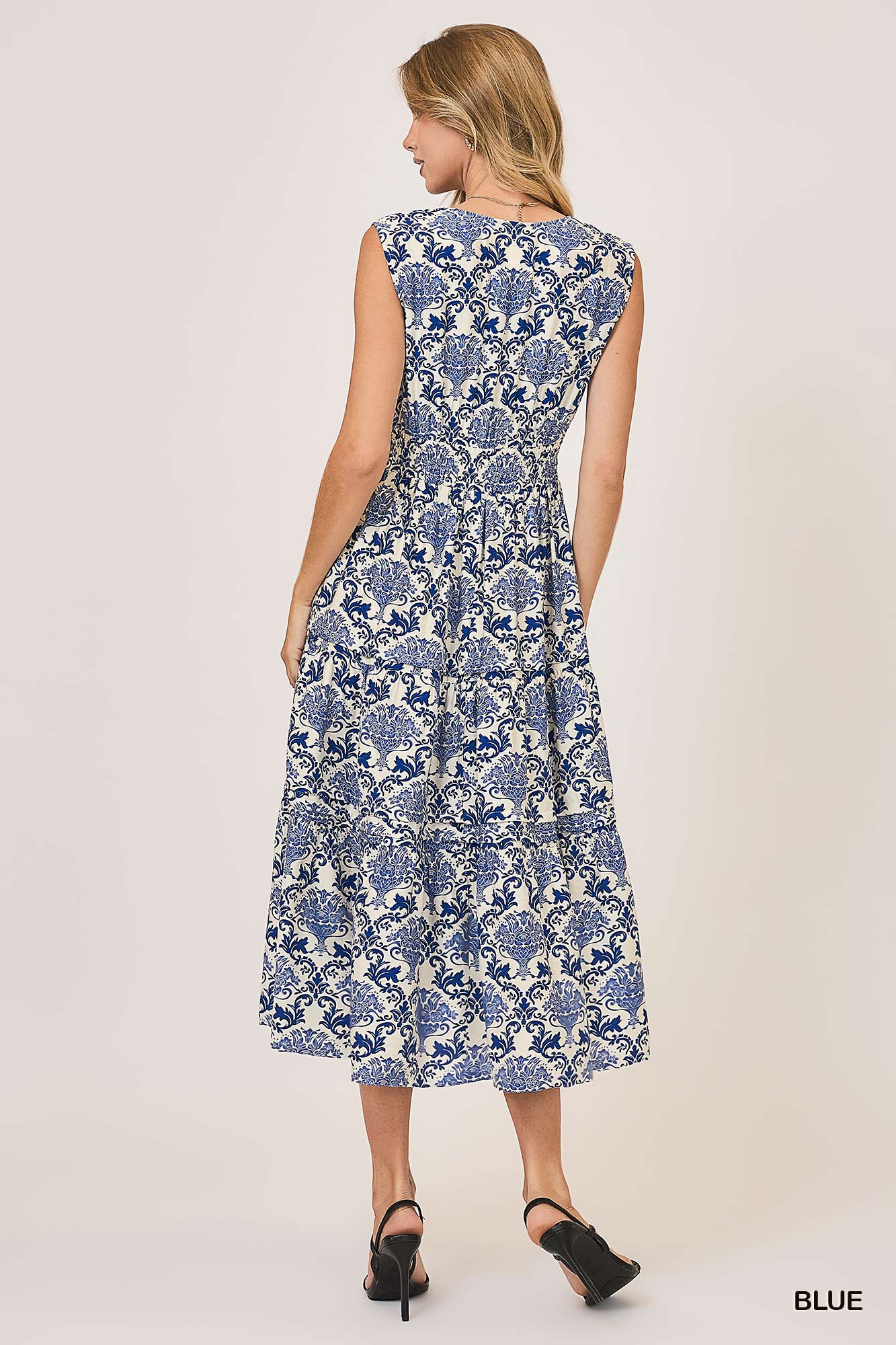 Abstract Print Midi Dress