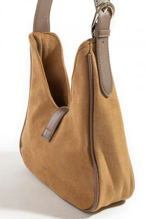 Buckle Detail Suede Handbag