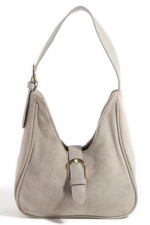 Buckle Detail Suede Handbag