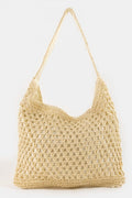 Textured Straw Oversized Shoulder Bag