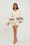 Wild Spirit Hand-Print Kimono & Short Set