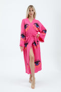 Electric Pink Mystic Eye Hand-Print Kimono