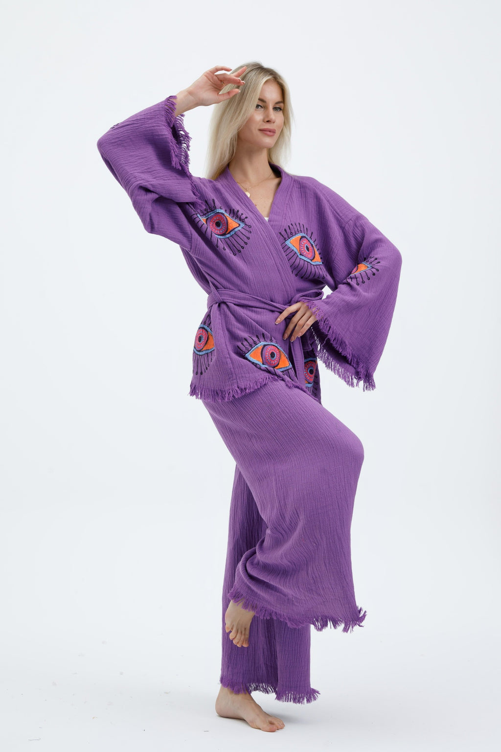 Lavender Mystical Eye Kimono Set